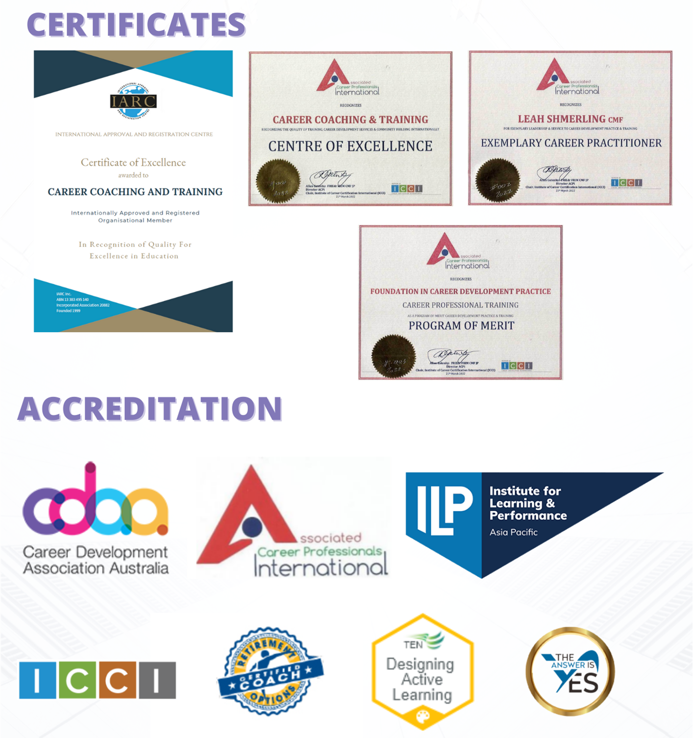 Certificates & Accreditation