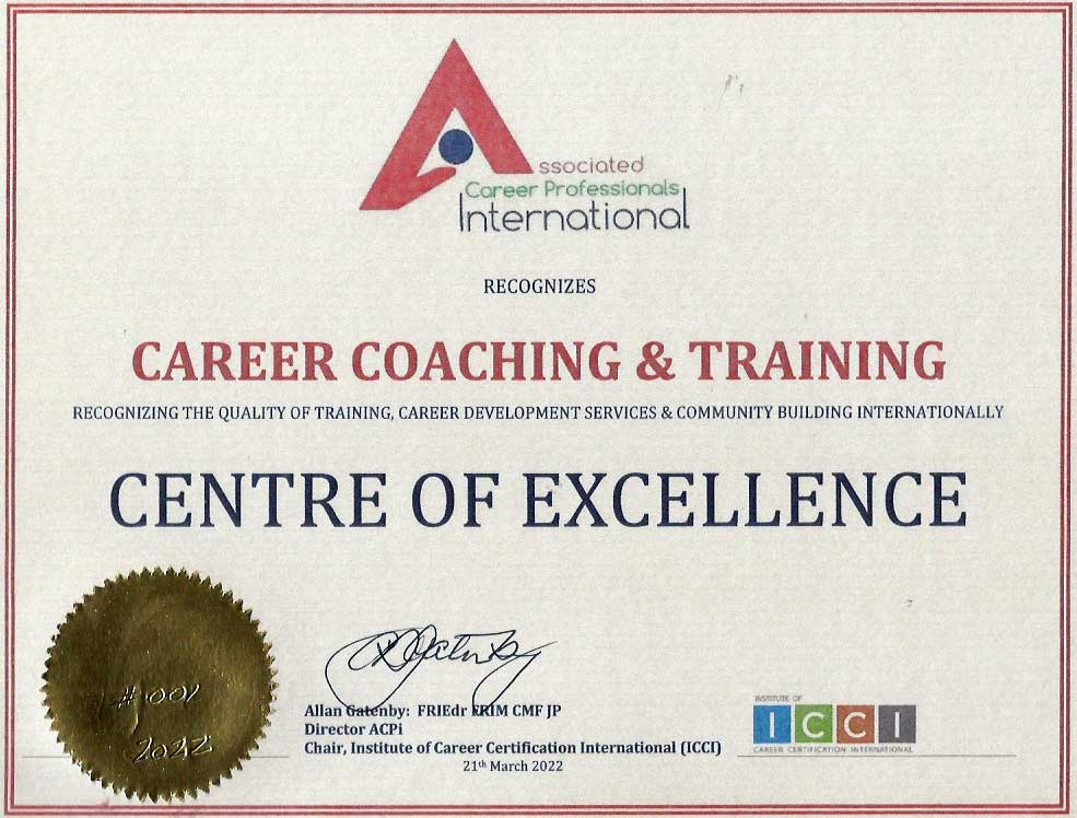 Centre of Excellence Certificate